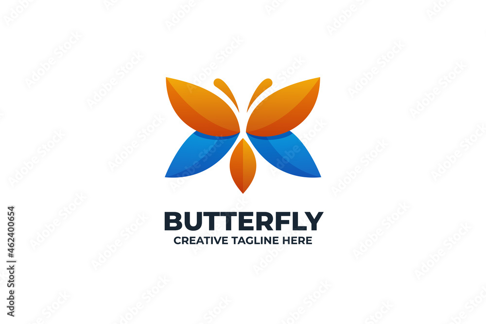 Colorful Gradient Butterfly Logo