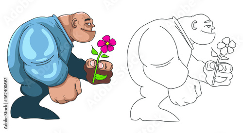 Grosse brute qui offre une jolie fleur