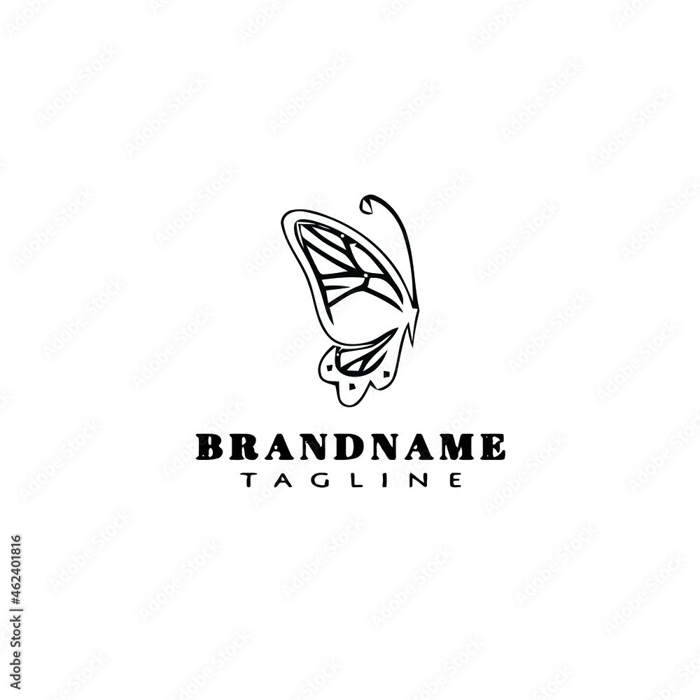 butterfly logo cartoon icon template isolated vector illustration
