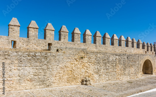 Crenel and old wall of Vejer de la Frontera in Cadiz, Spain