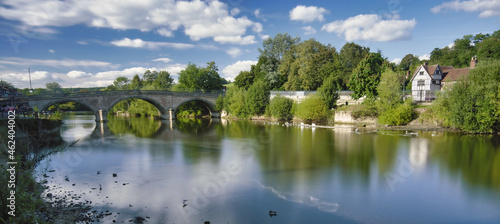 Panoramic shot of the Bewdley bridge over the River Severn with long exposure in the UK photo