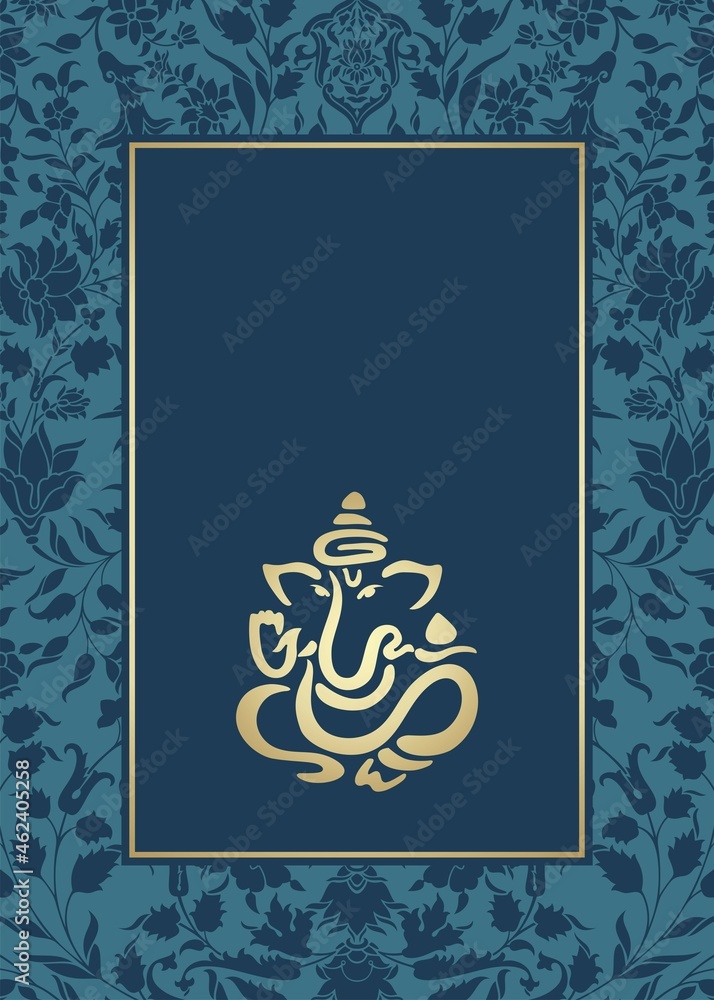 Ganesha, wedding card, royal Rajasthan, India Ganesha, wedding card, royal Rajasthan, India