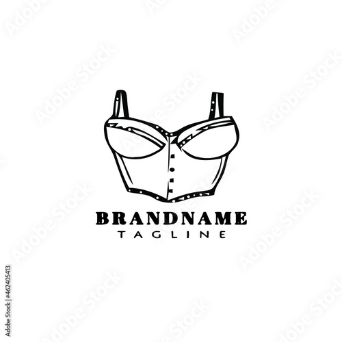 bustier logo cartoon icon design template black isolated vector illustration