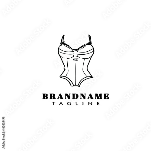 bustier logo cartoon icon design template black isolated vector illustration