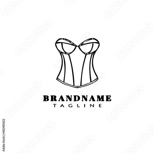 bustier logo cartoon icon design template black isolated vector illustration