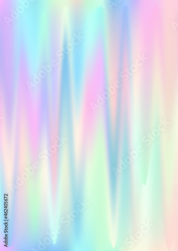 Hologram gradient background. Iridescent holo texture. Pearlescent unicorn vector backdrop.