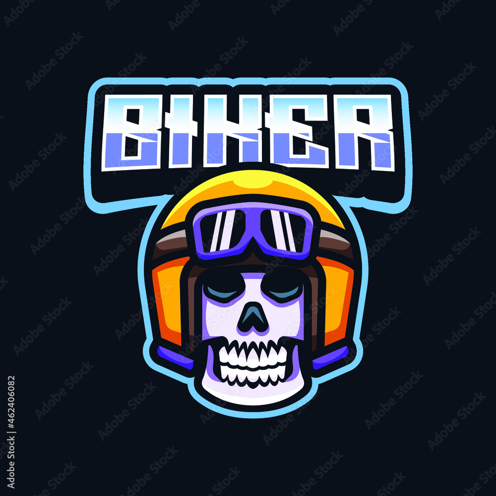 Rider Skull Head Logo Illustration