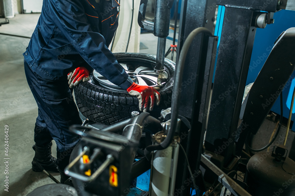 custom made wallpaper toronto digitalcar service, tire fitting, an employee performs washing and wheel balancing on special installations