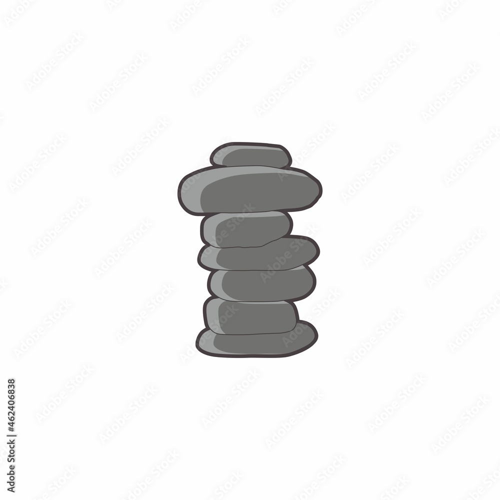 Stone on stone. With contours. White background. Vector. Stone on stone. With contours. White background. Vector.