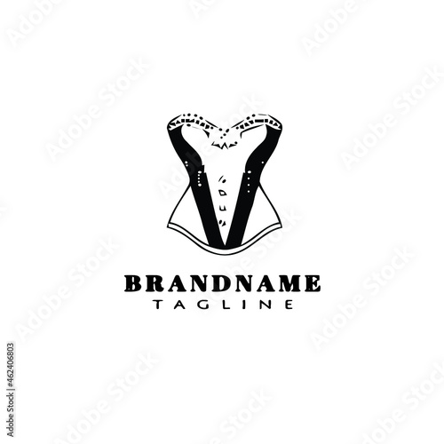 bustier logo cartoon icon design template black isolated vector illustration