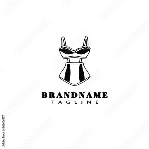bustier logo cartoon icon design template black isolated vector illustration