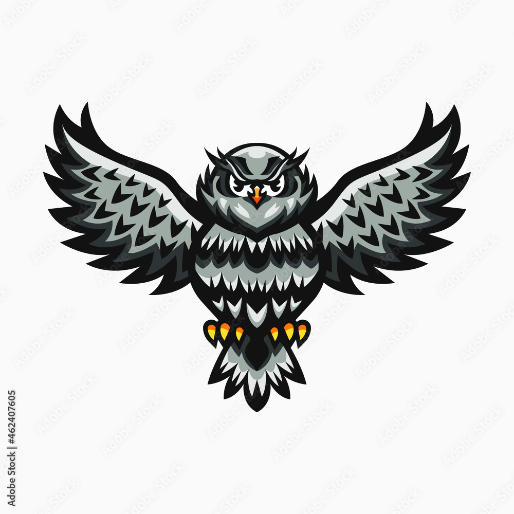 Owl Logo Illustration for Mascot Stock Vector | Adobe Stock