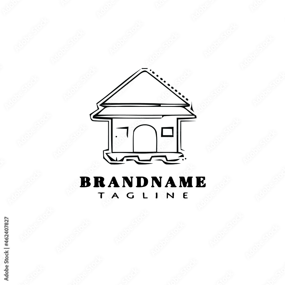 house logo cartoon icon design template black isolated illustration