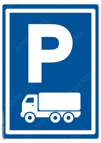 road sign for truck parking lot, vector icon