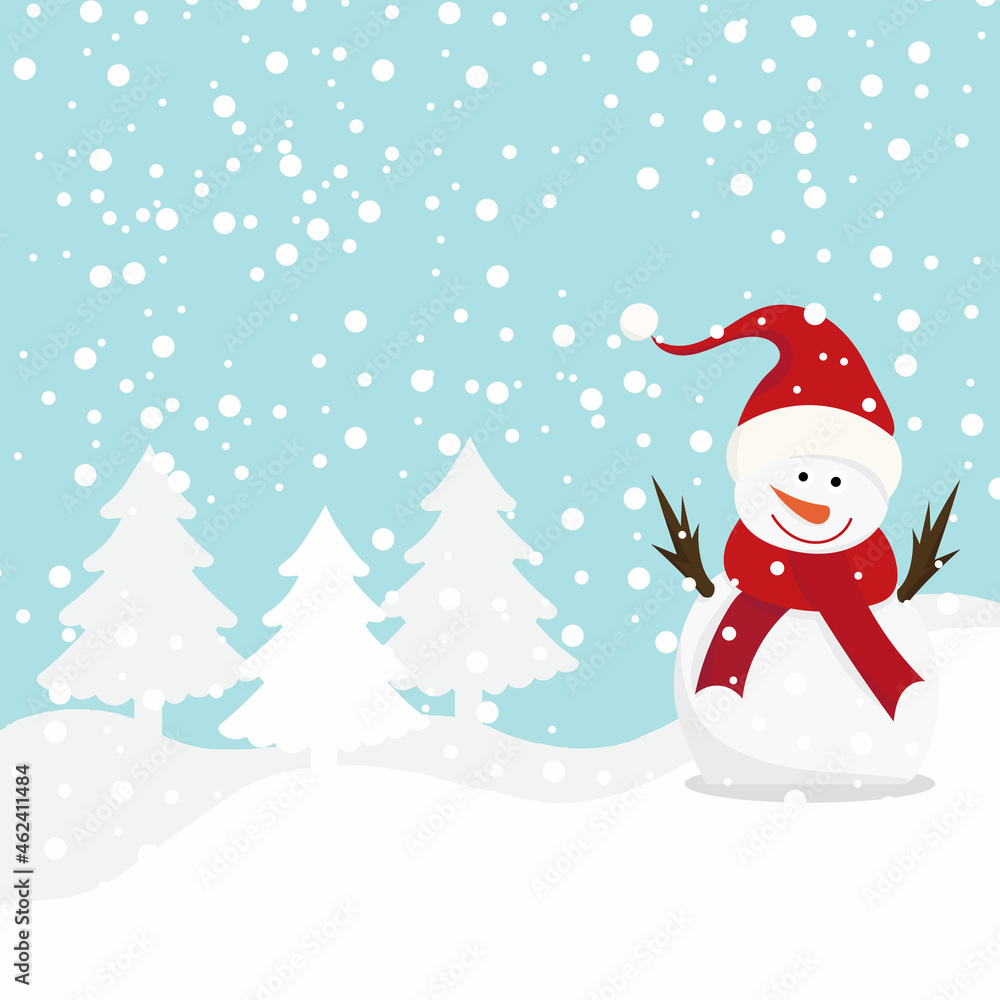 character snowman winter isolated, vector