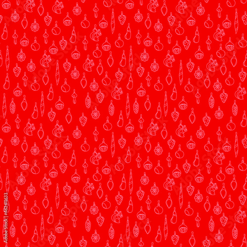 christmas toys red seamless pattern 