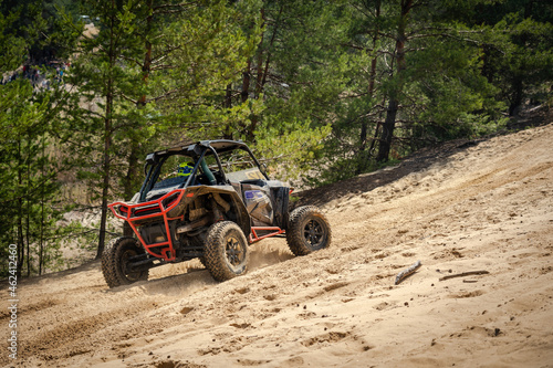 UTV, ATV, 4x4 off road vehicle in sandy open area. Buggy extreme riding © Anton Tolmachov