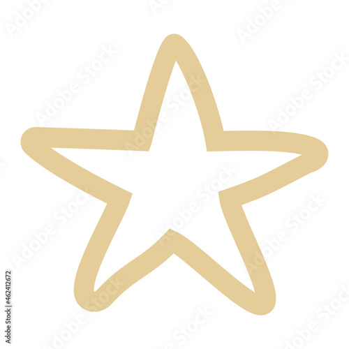 Beige star shape on white background. Icon Vector illustraton.