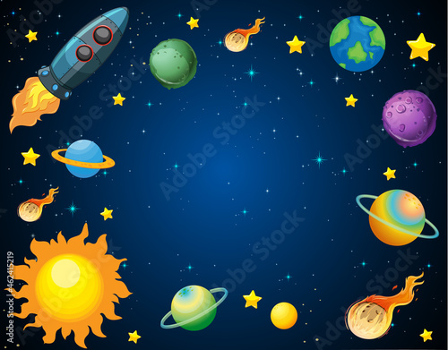 A banner outer space scence background