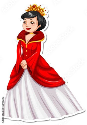 Beautiful princess cartoon character sticker