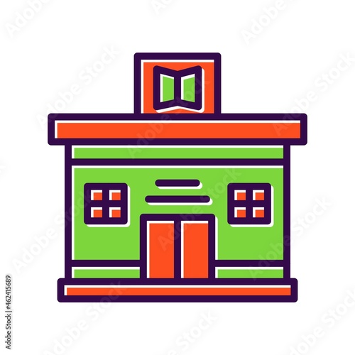 Bookshop Filled Vector Icon Design