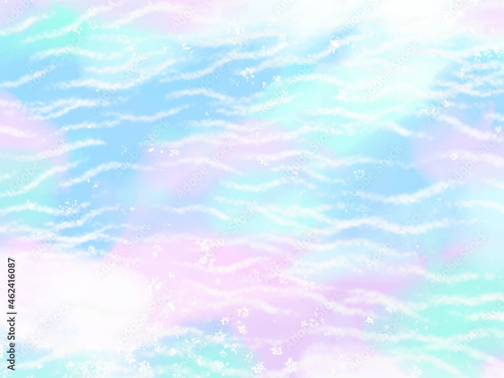 Rainbow pastel galaxy wave soft background