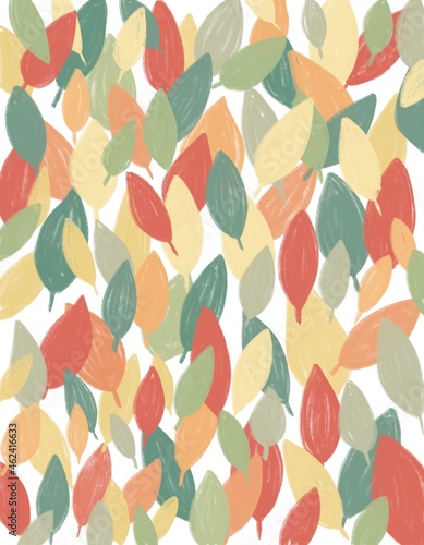 Autumn leaves pattern, autumn background, red yellow green colors