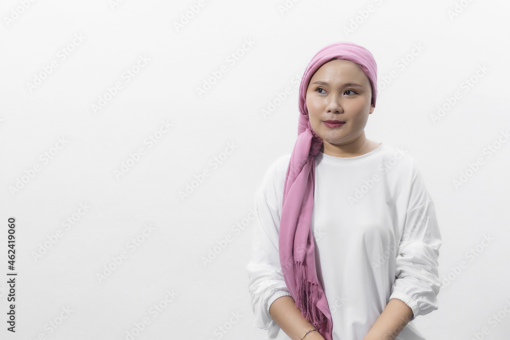 Portrait of happy Strong Asian woman breast cancer survivor Portrait of happy Strong Asian woman breast cancer survivor