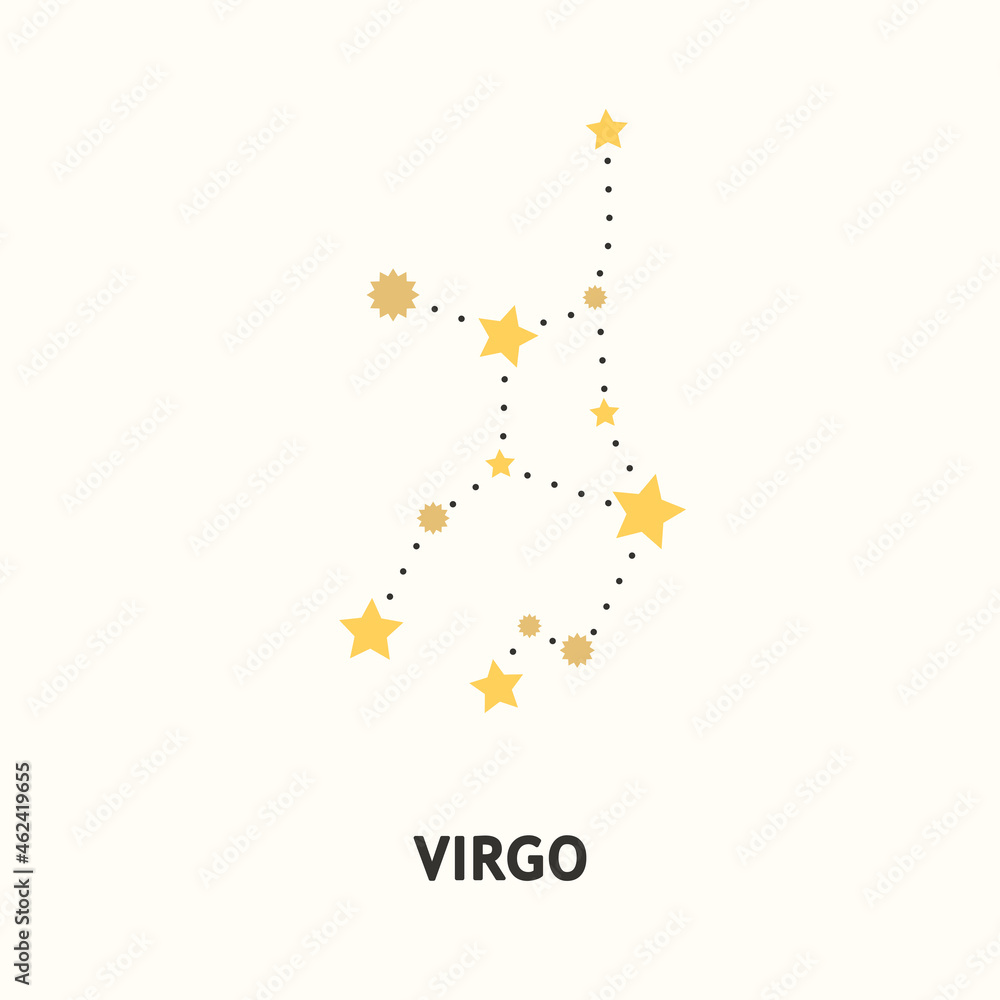 Astrological zodiac Virgo. 12 zodiac symbol. Astronomy occult symbol with zodiac sign.