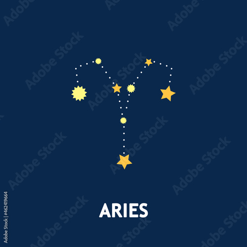 Astrological zodiac Aries. 12 zodiac symbol. Astronomy occult symbol with zodiac sign.