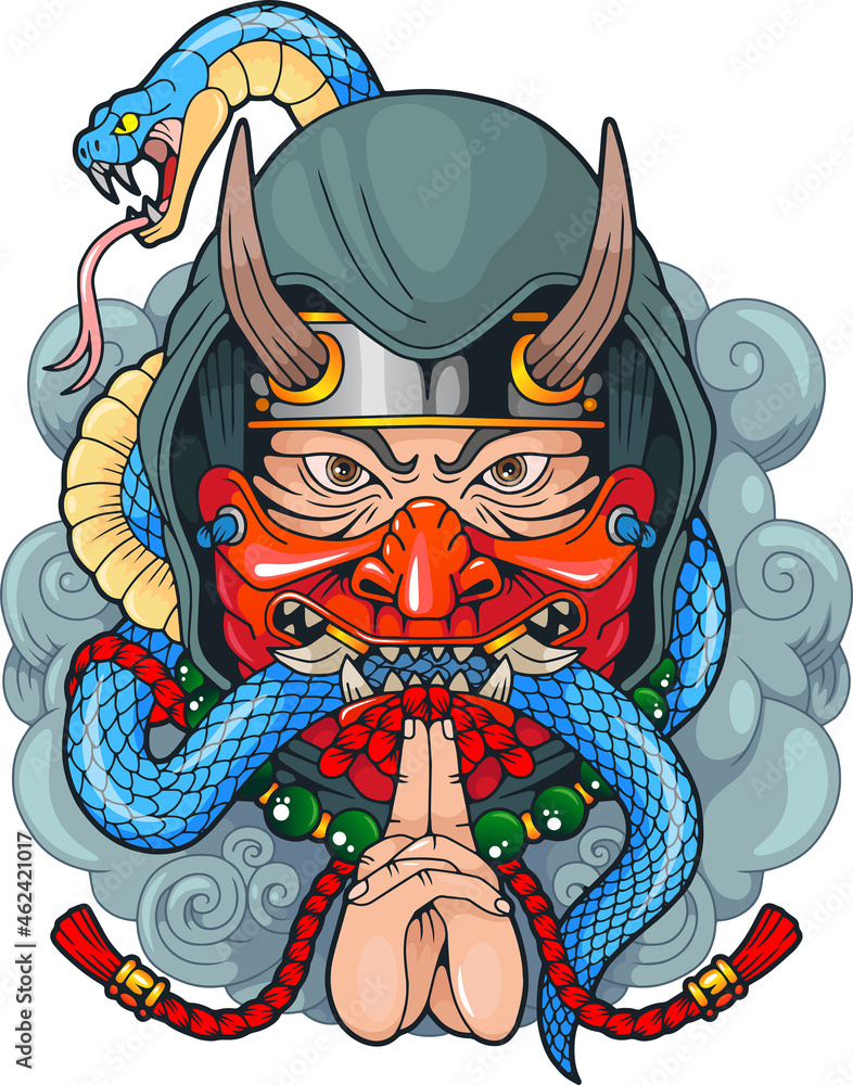 Fototapeta premium mythological japanese assassin shinobi, illustration design