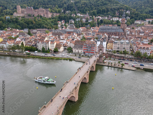 Drone view at the town of Heidelberg in Germany © fotoember
