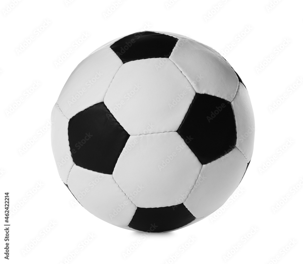 Fototapeta premium Leather football ball isolated on white. Soccer equipment