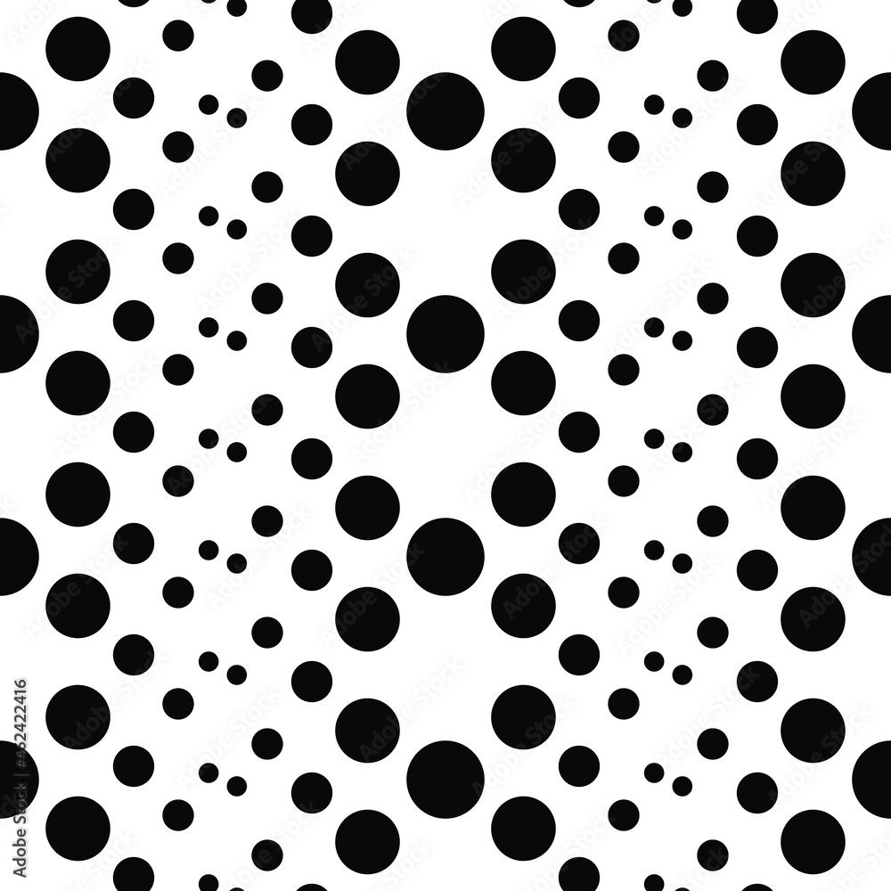 Black dotted vector ornament. Repeated dots seamless pattern or wallpaper. Black dotted vector ornament. Repeated dots seamless pattern or wallpaper.