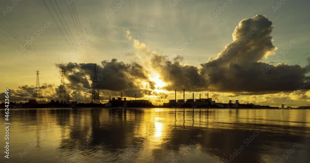 Time lapse shot of power plant at sunrise
Time lapse shot of power plant at sunrise