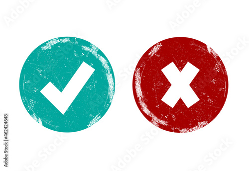 Approved and rejected stamp isolated on white background. Trendy approved and rejected stamp in flat style. Template for web site, app, label, ui and logo. Approved and rejected stamp vector