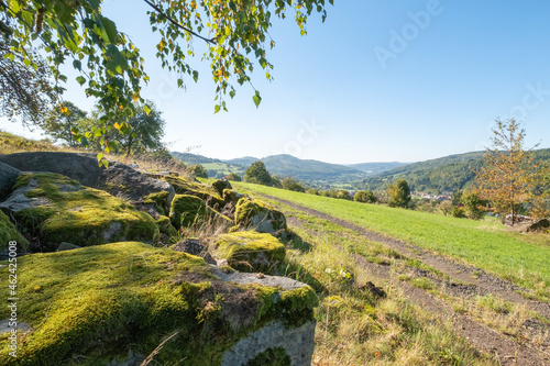 Landschaft bei Riedenberg mit Panoramablick nach Bad Brückenau photo