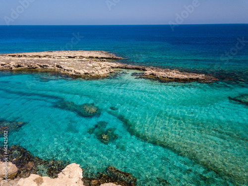 Aerial view on clear blue water of Mediterranean Sea. Cyprus © Anton Tolmachov