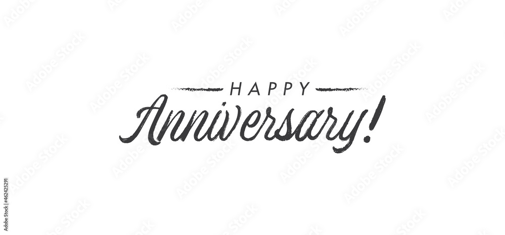 Happy Anniversary calligraphy inscription. Greeting banner. Hand drawn ...