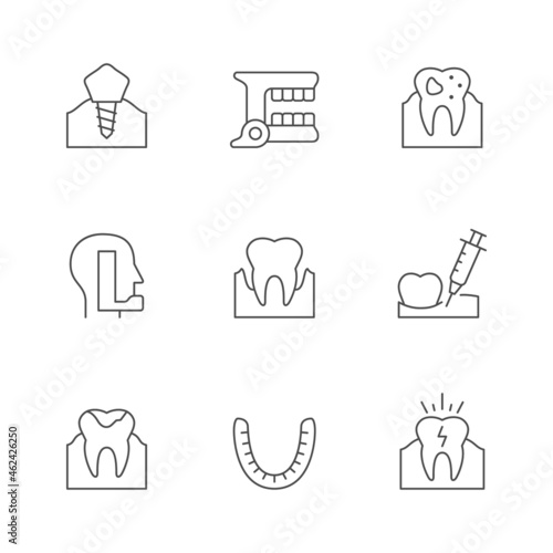 Set line icons of dentistry