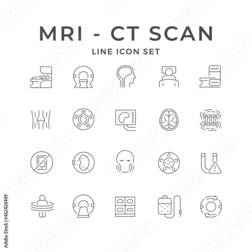 Set line icons of MRI and CT scan