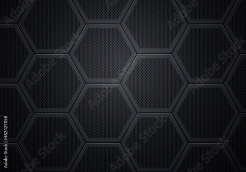 Vector Illustration Black Metal Grid Pattern