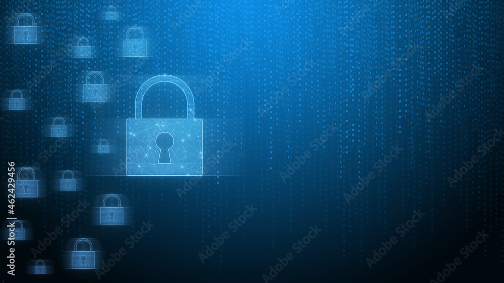 Security System concept. Padlock represents security from threats. internet network with binary code. Security System concept. Padlock represents security from threats. internet network with binary code.