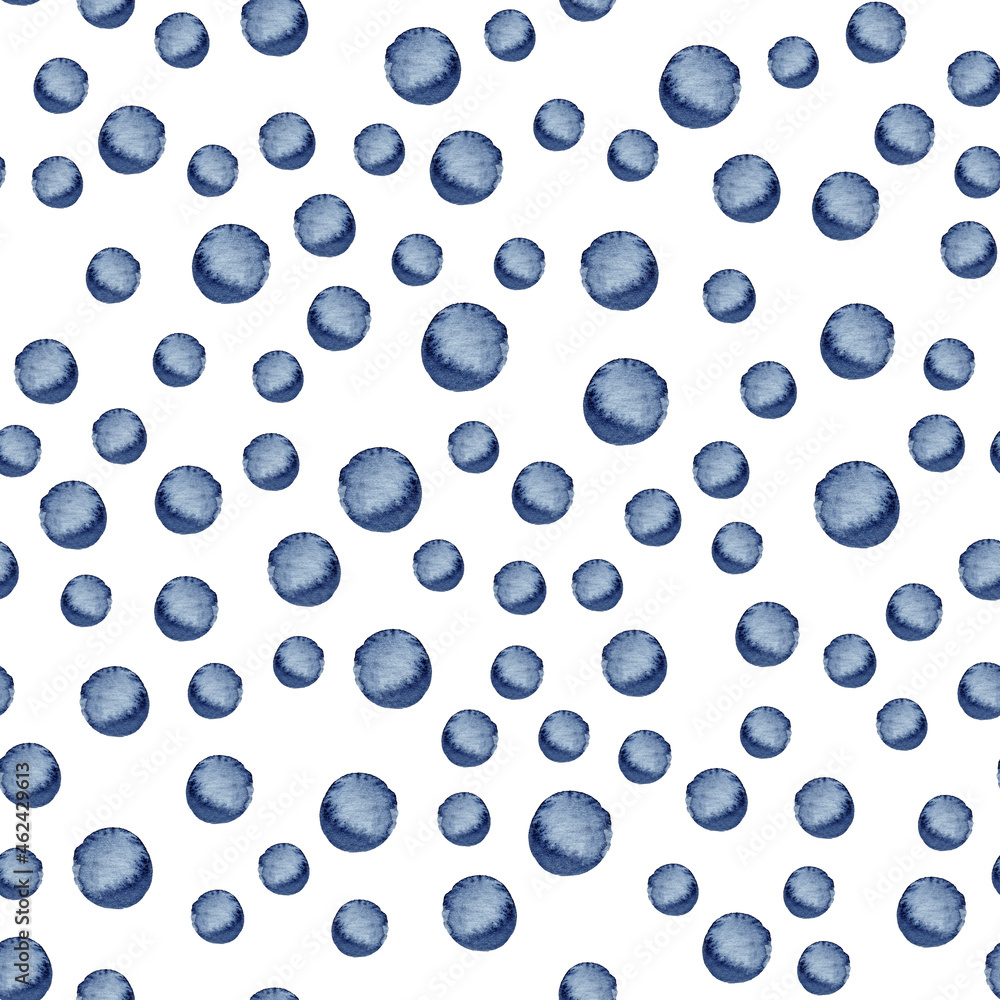 Blue indigo watercolor pattern. Hand drawn abstract background.