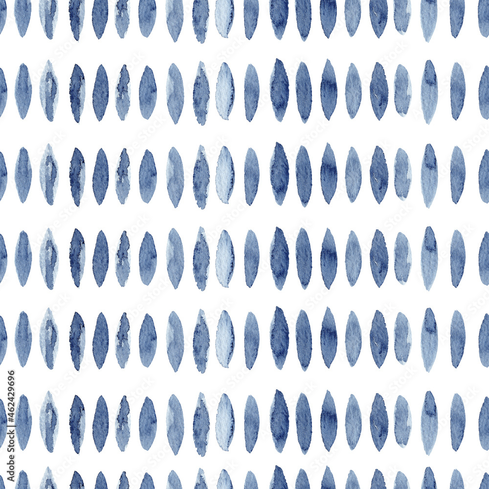 Indigo watercolor seamless pattern abstract background. Hand drawn illustration.