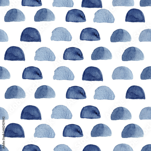 Obraz na płótnie Indigo watercolor abstract background isolated on white. Hand painted illustration. w salonie