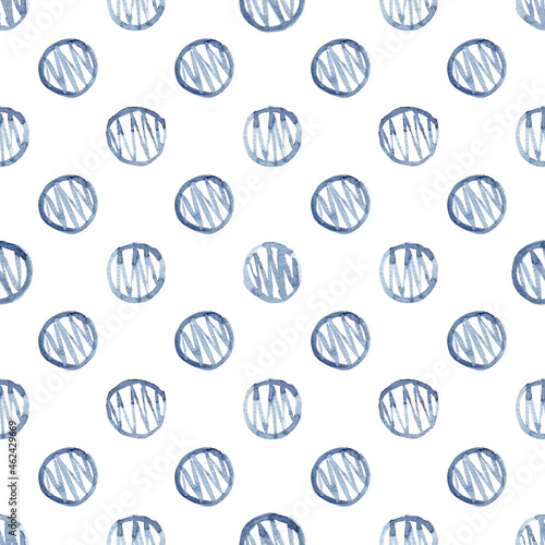 Watercolor seamless pattern abstract background. Hand painted indigo illustration.