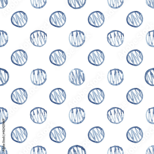 Obraz na płótnie Watercolor seamless pattern abstract background. Hand painted indigo illustration. w salonie