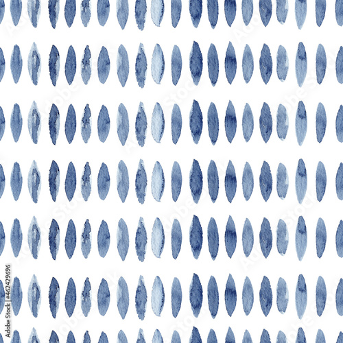 Obraz na płótnie Indigo watercolor seamless pattern abstract background. Hand drawn illustration. w salonie