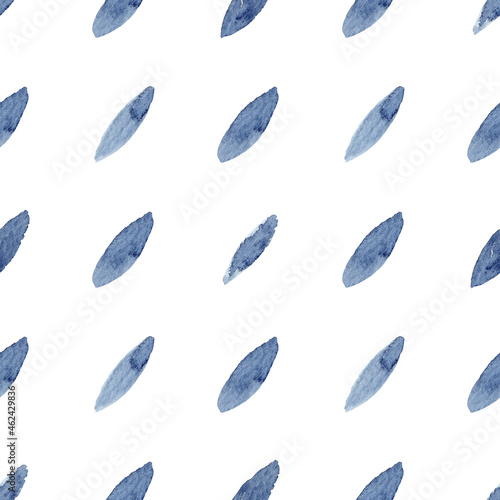 Obraz na płótnie Indigo watercolor abstract background isolated on white. Hand painted illustration. w salonie